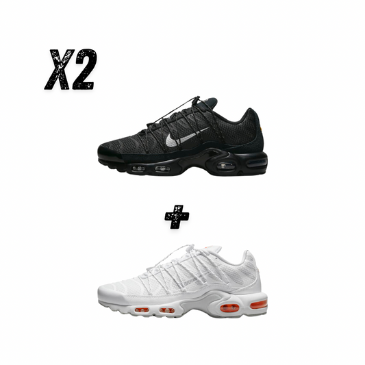 Lot de 2 Paires Air Max Plus Utility Black/White